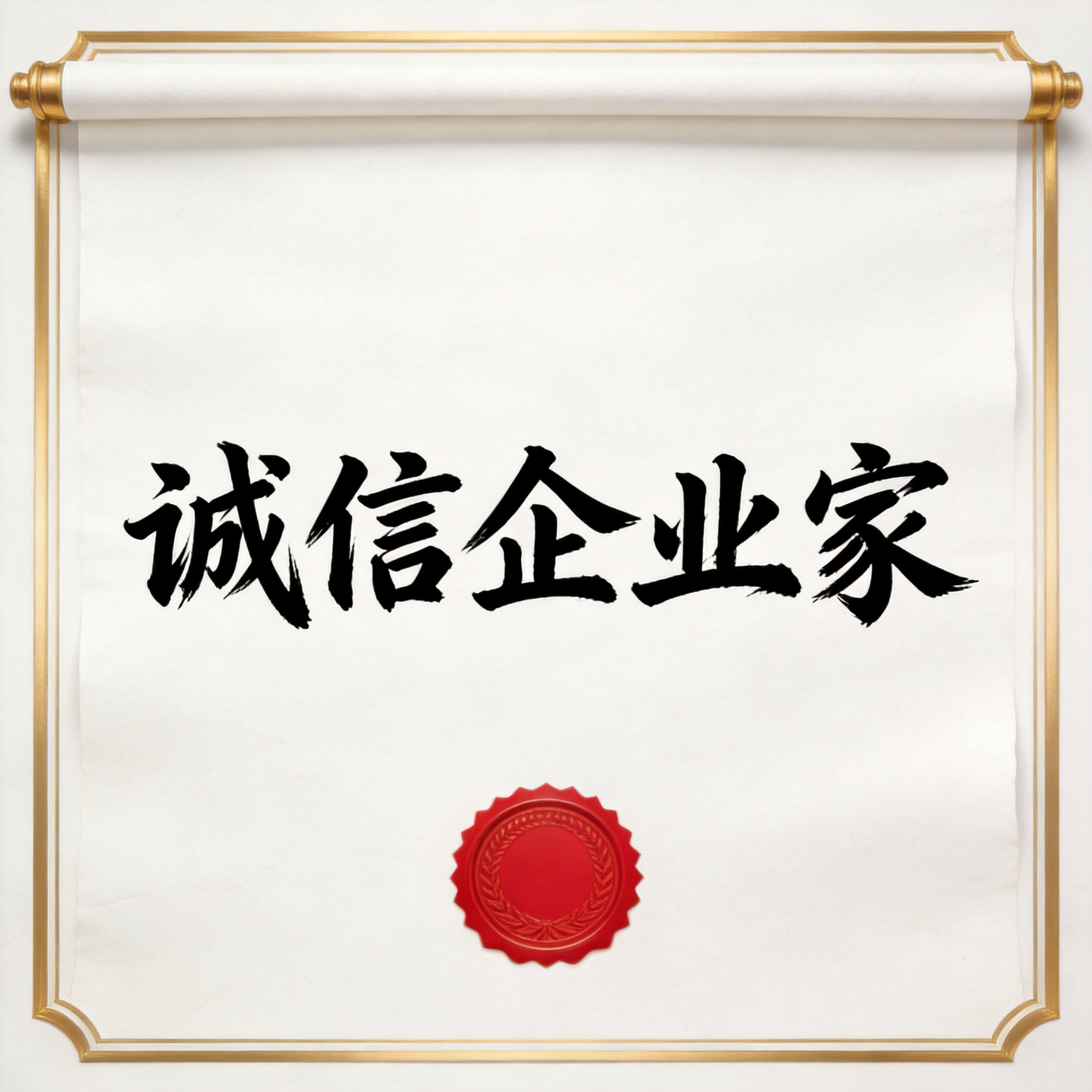 诚信企业家证书